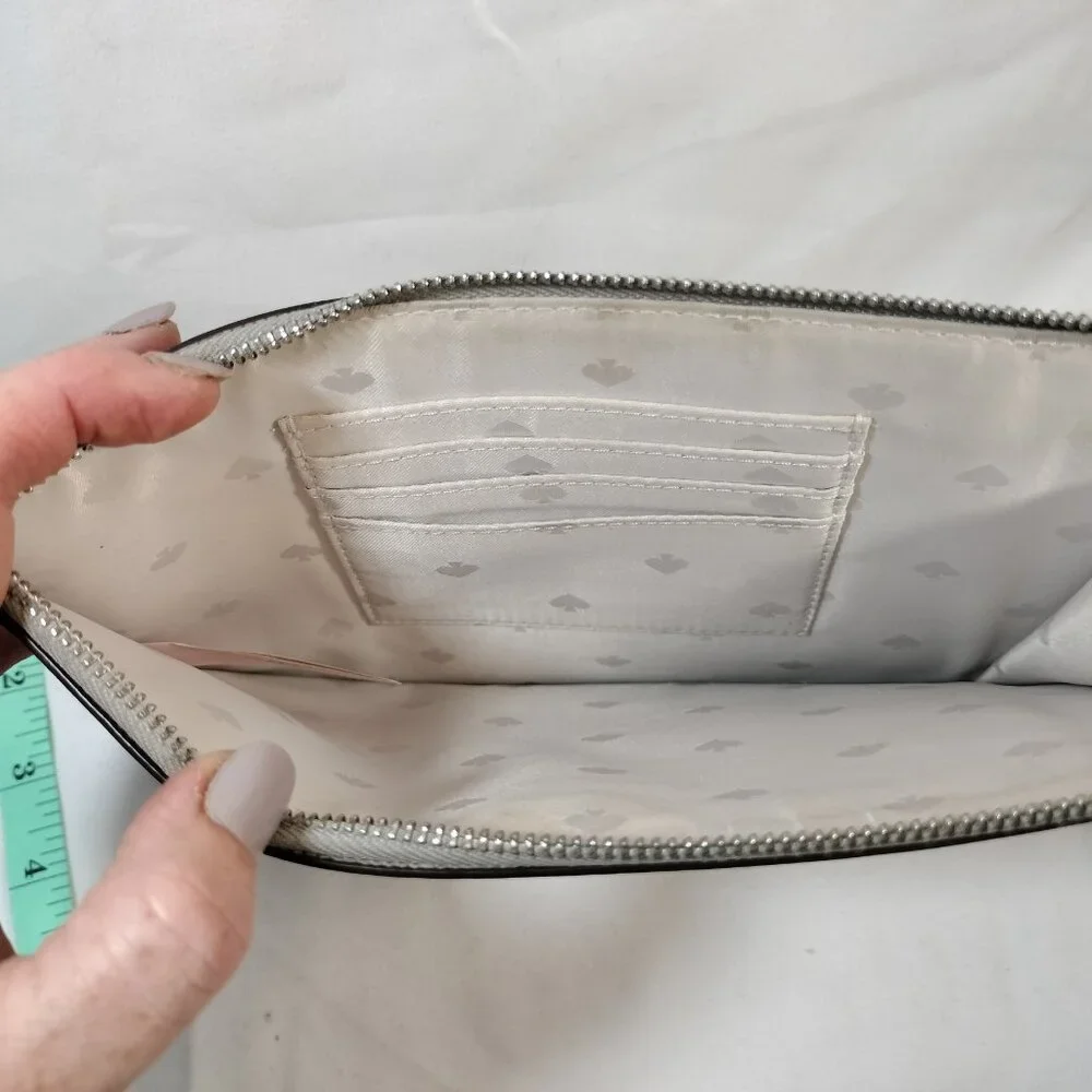 Kate Spade 'Cameron' Large L-Zip Wristlet‎ Light Gray